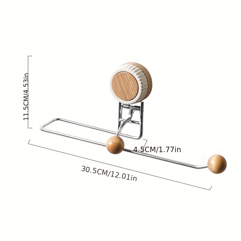 Image of Wall-mounted Kitchen Paper Towel Holder, No-drill, For Home Cabinets, For Paper Towels, Lazy Rags, And Plastic Wrap