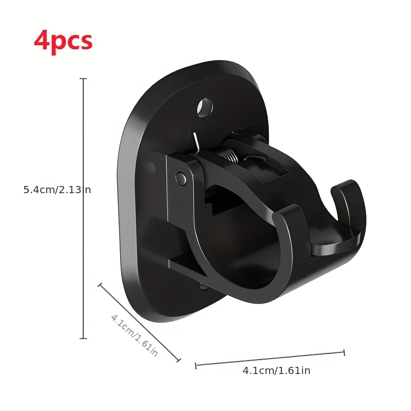 TEMU 4pcs Supports de tringle à rideaux perçage, Crochets de tringle à rideaux transparents, Supports de tringle à rideaux auto-adhésifs, Aucun