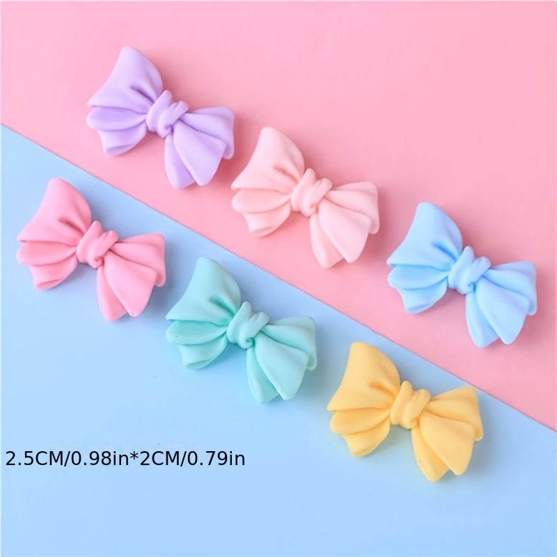 TEMU 30pcs Pack | Crinkled Bow Charms, Supplies For Cream Glue & Epoxy Resin, Handmade Phone Case Decorations & Hair Clips