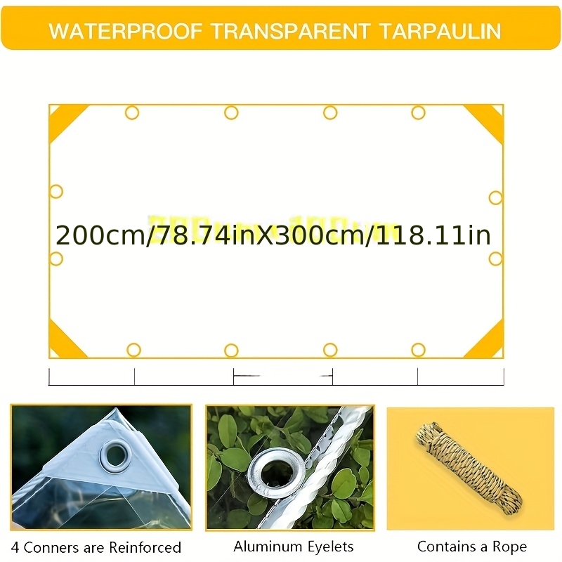 E-shop Verdickte 20 Mil transparente PVC-Plane - jetzt und erhältst ein kostenloses tragbares Lanyard! Ausgewähltes, verdicktes Material mit