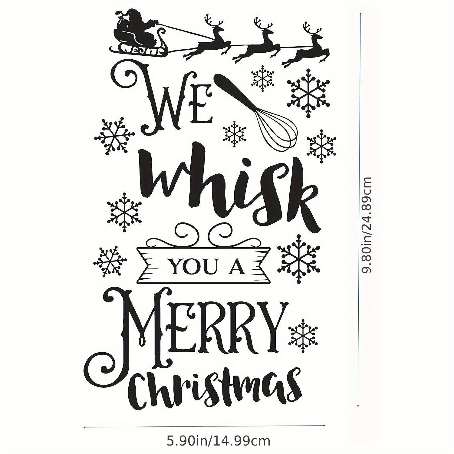 21.59cm X 27.94cm Silkscreen Stencil, Merry Christmas Design