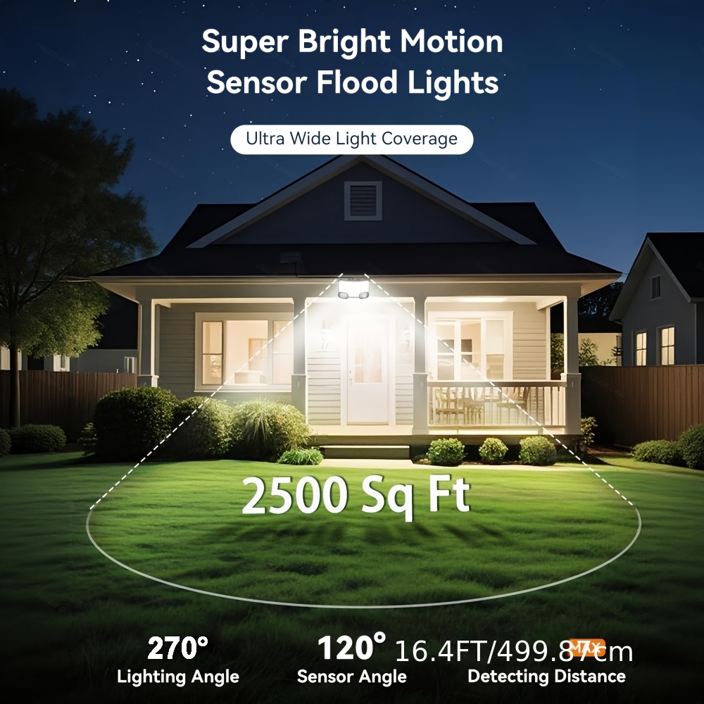 4pcs Solar Motion Sensor Wall Lights with 144 LEDs and 3 Lighting Modes