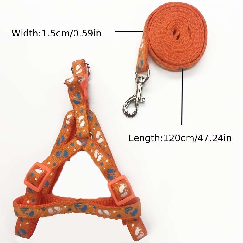 Stylish Pet Travel Gear Set with Printed Leash and Adjustable Harness