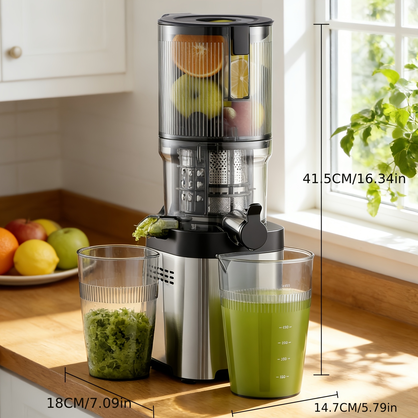 AMZCHEF Slow Juicer with Extra-Wide Feed Chute