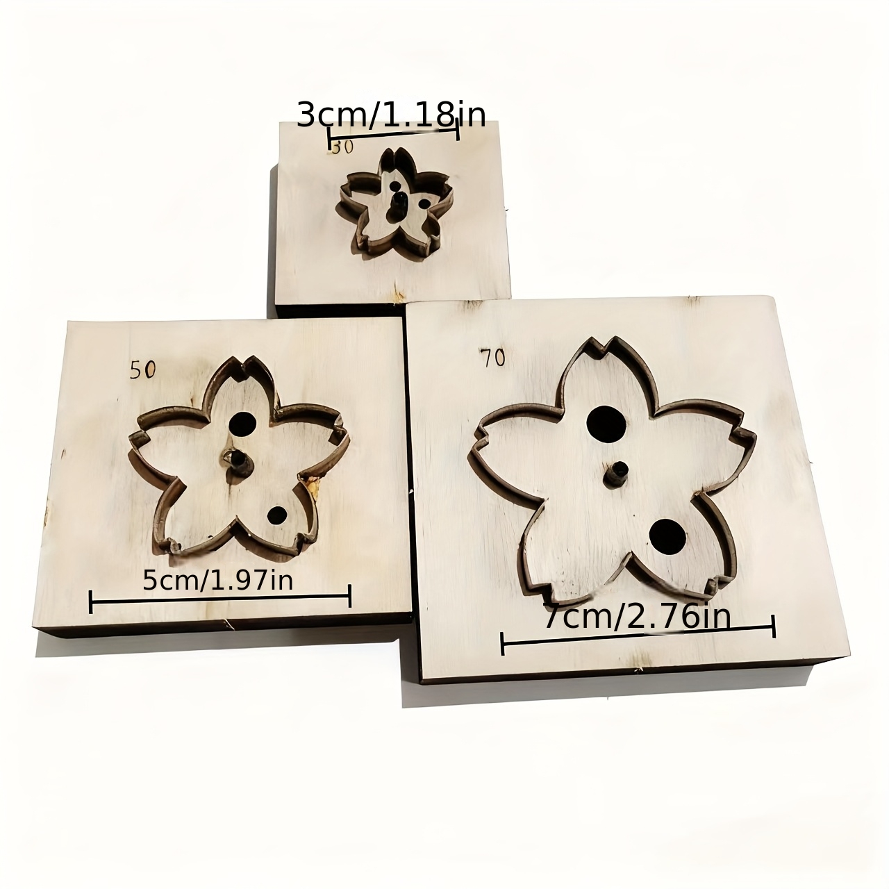 E-shop 1 Set DLY Kirschblüten-Stanzform, Kirschblütenblatt-Muster Kleine Blumenkombination Anhänger Stanzform, Lederanhänger, Lederblumenkunst C106