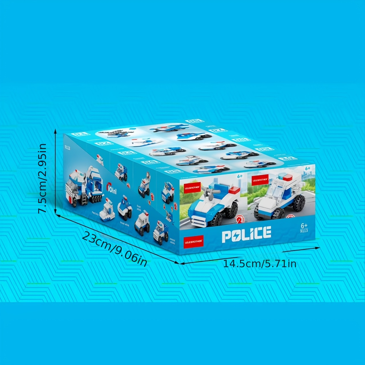 Image of 10-in-1 Mini Police Car Series Assembly Block Set, Christmas Gift Assembly Toy, Police Car Series Model Interlocking Model, Holiday Birthday Gift, Halloween Thanksgiving Gift Desktop Ornament