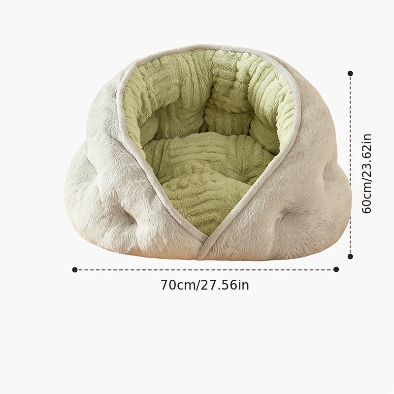 TEMU Comfortable Cat Bed, - Soft, Fluffy, Artificial Fur, Long Plush Cushion, Suitable For Small, Medium, And Large Cats - Multiple For Your And