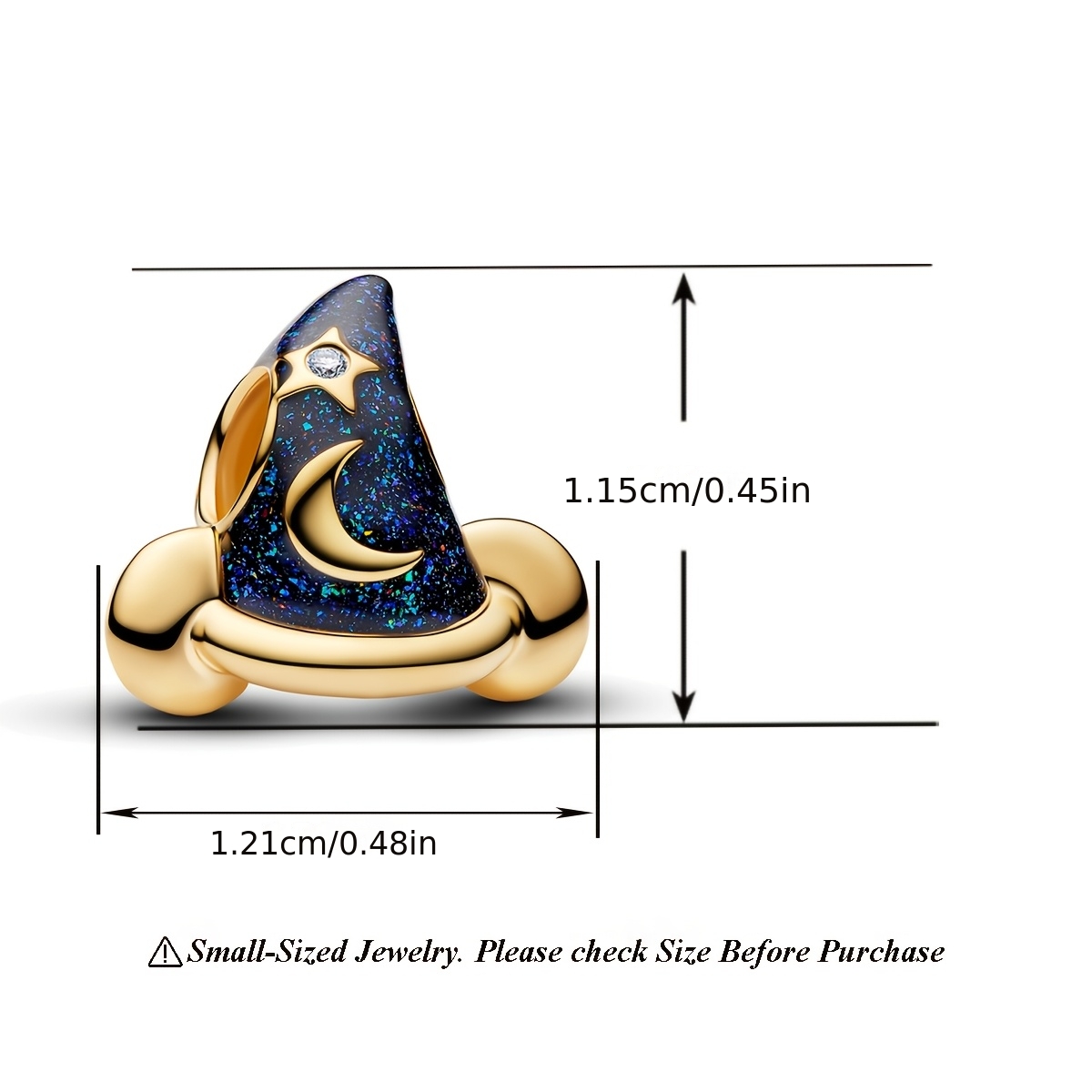 Unisex 18K Gold Plated Copper Magic Hat Pendant