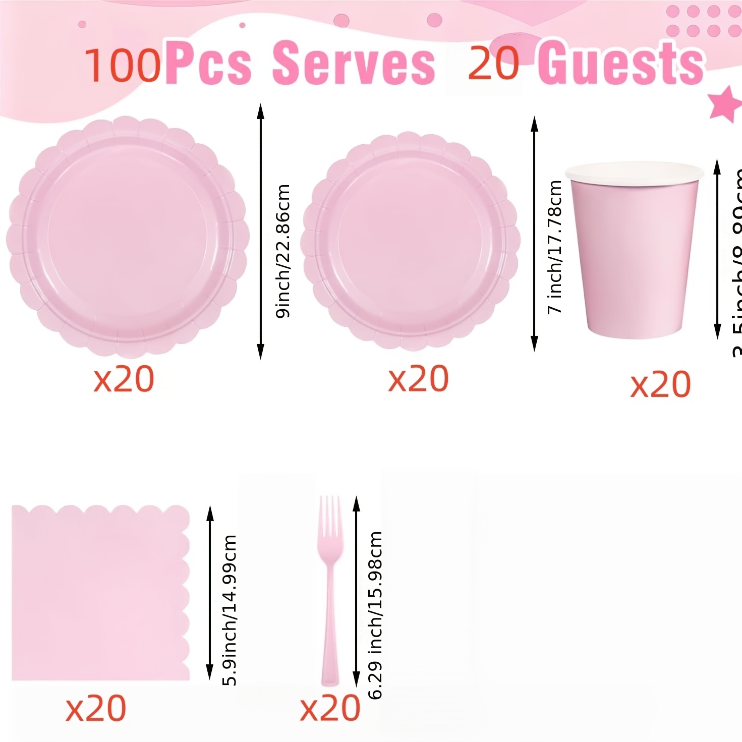 TEMU 100pcs Pink Lace-themed Party Paper Plate Set Disposable Wedding Single Party Gathering Decorations