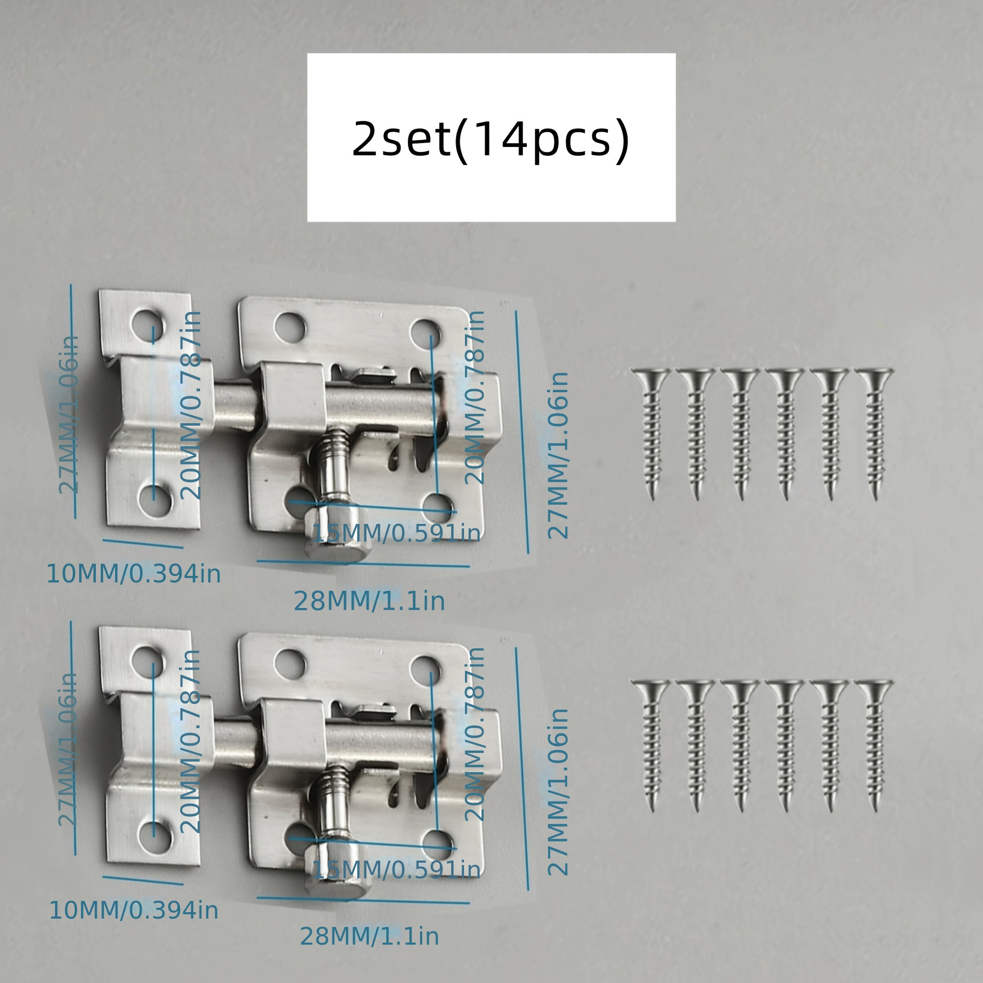 TEMU 3Set(21 stuks)/2Set(14 stuks)/Set(7 stuks) Heavy Duty Corrosiebestendige RVS Vatbout Slot Set, Geborsteld Eindpunt voor Kasten, Kledingkasten,