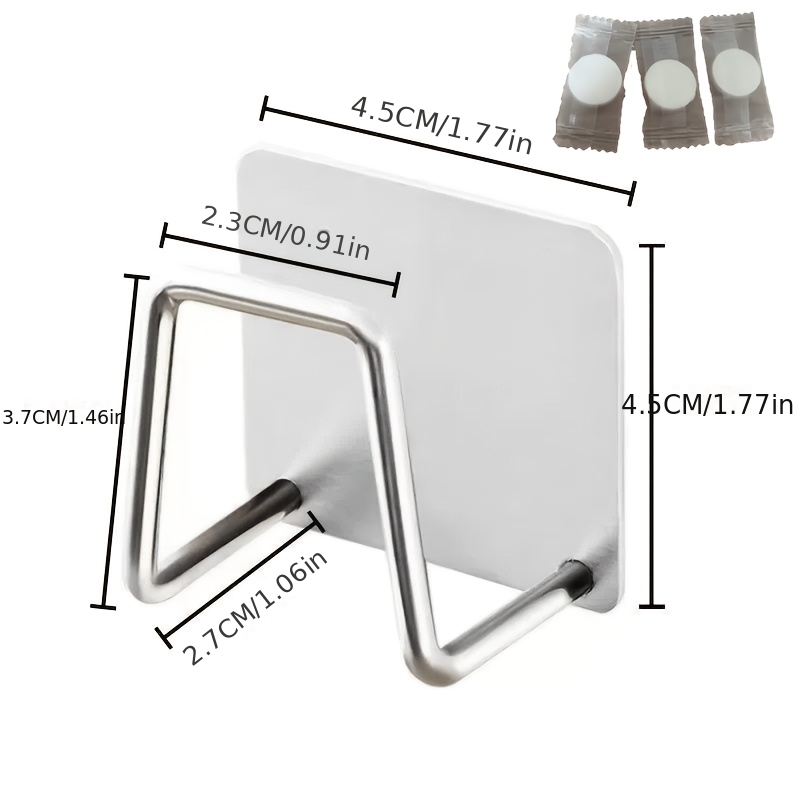 TEMU 2 Soportes de pared para báscula, diseño de montaje en pared sin taladro, instalación con adhesivo sin rastros, material duradero de acero