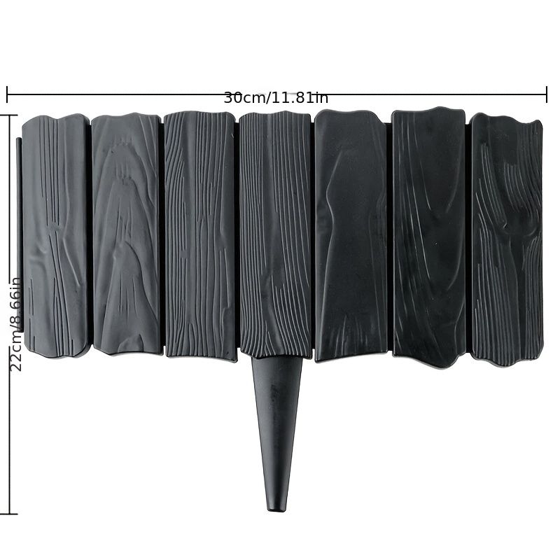 TEMU 8pcs Stone-pattern Garden Fence, Plastic Flower Bed Edging Border, Outdoor Yard Decorative Divider, Belt Protective Barrier, Easy Diy