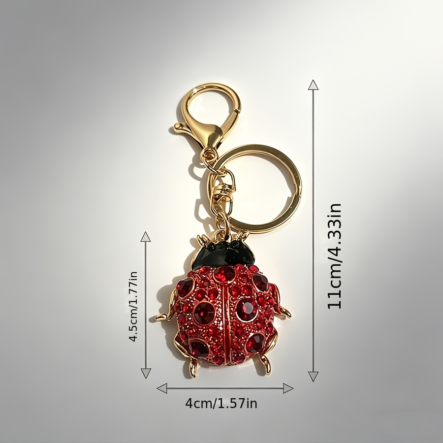 Simulation Red Ladybug Water Brick Keychain, Exquisite Design