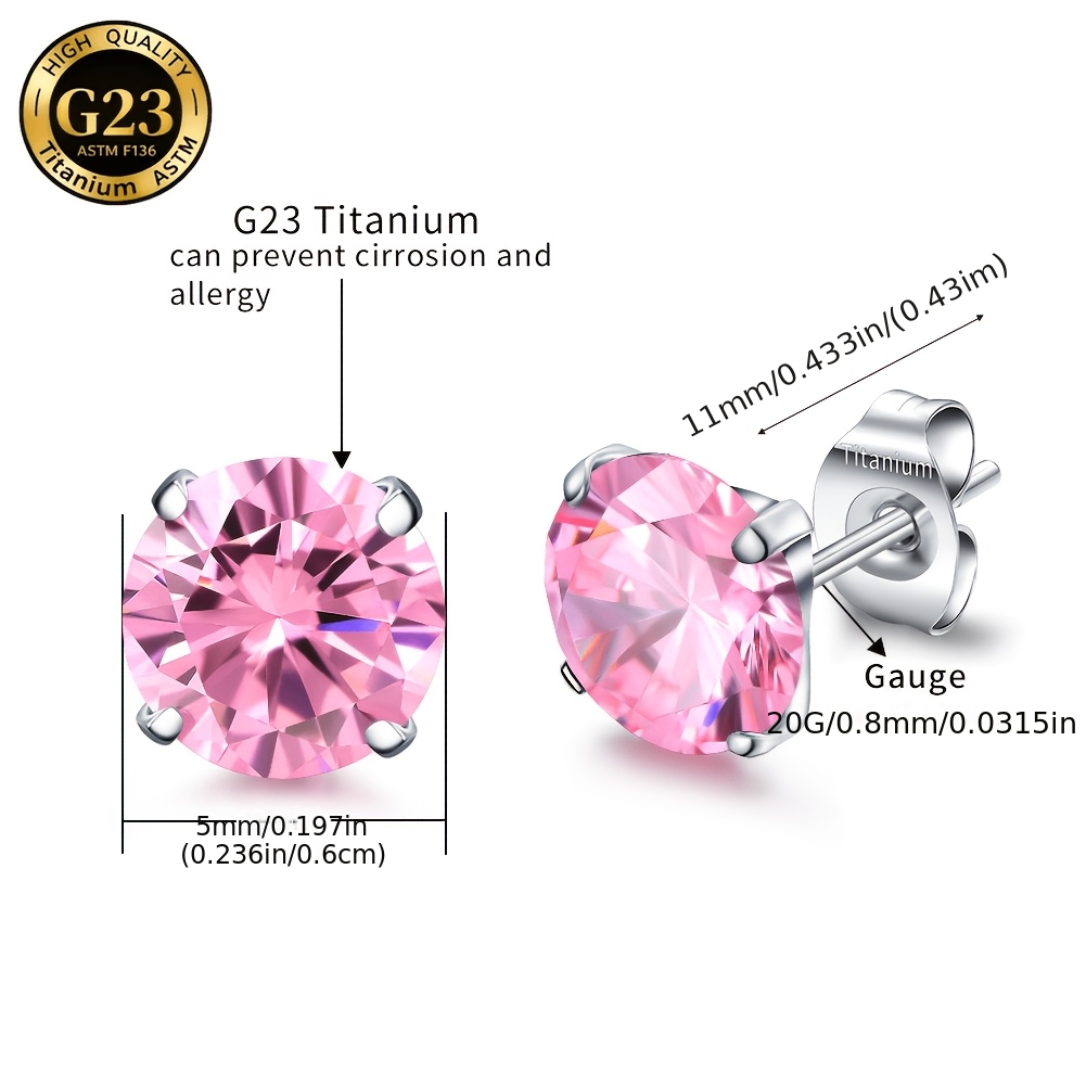 Unisex Simple Titanium Anti-Allergy Stud Earrings for Daily Wear