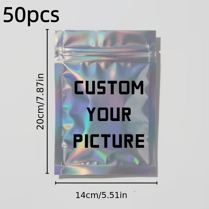 TEMU Personalized Customization, 20cm*14cm, 24cm*16cm, Laser-cut Packaging Bags With Self-sealing Design For Various Storage Needs, Ensuring Secure