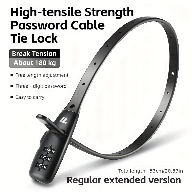 TEMU Câble antivol pour casque de vélo, câble à combinaison, câble en acier antivol, cadenas portable pour trottinettes électriques, antivol