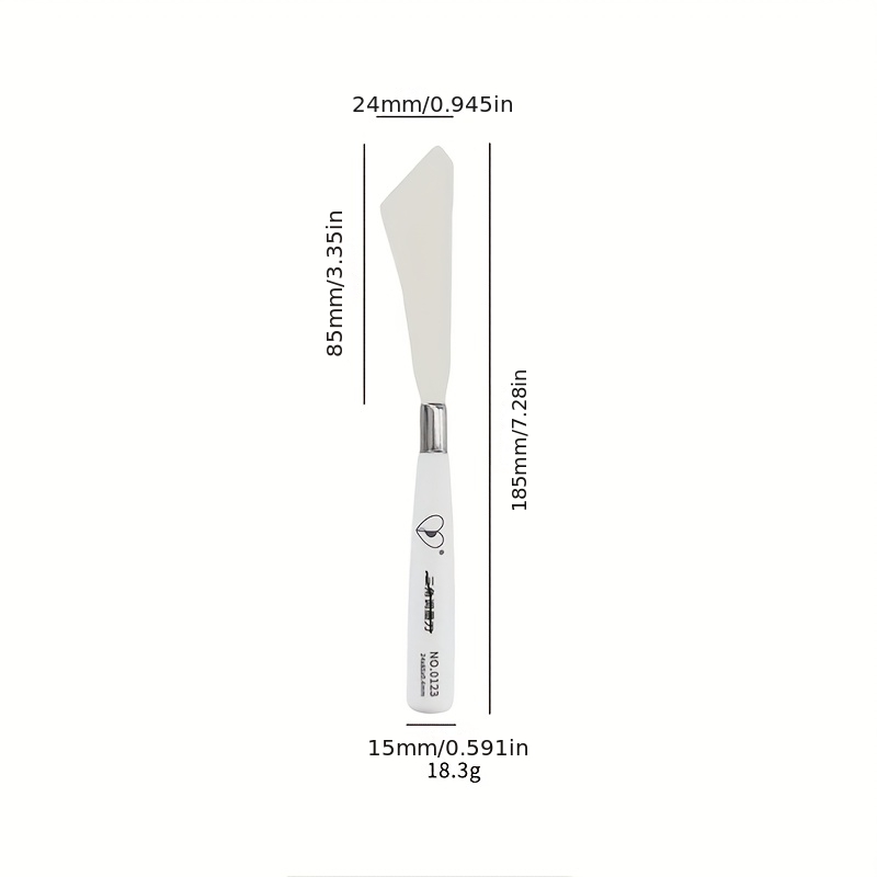 White Handle Stainless Steel Palette Knife for Mixing Colors