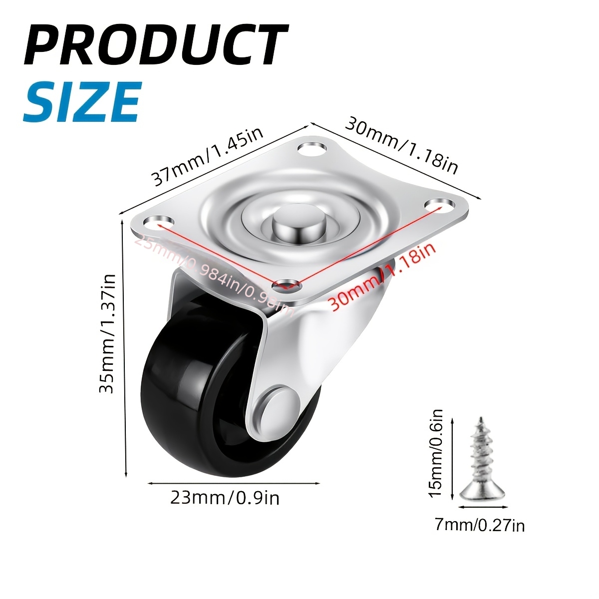 Temu – TEMU 4pcs Heavy-duty Industrial Swivel Casters, With 360-degree Rotation Silent Rolling System – Suitable For , Toolboxes, Furniture, Equipment