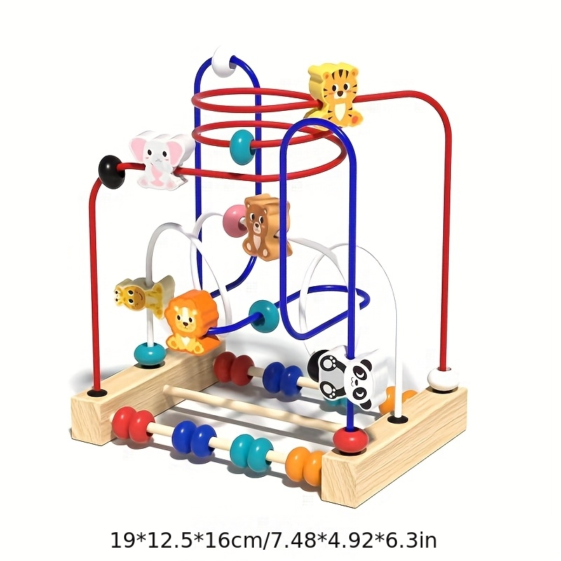 Animal Beading Toy Baby Early Education Enlightenment Puzzle, Early Shape Building Blocks Beading, Exercising , Suitable For Holiday Gifting, Christmas