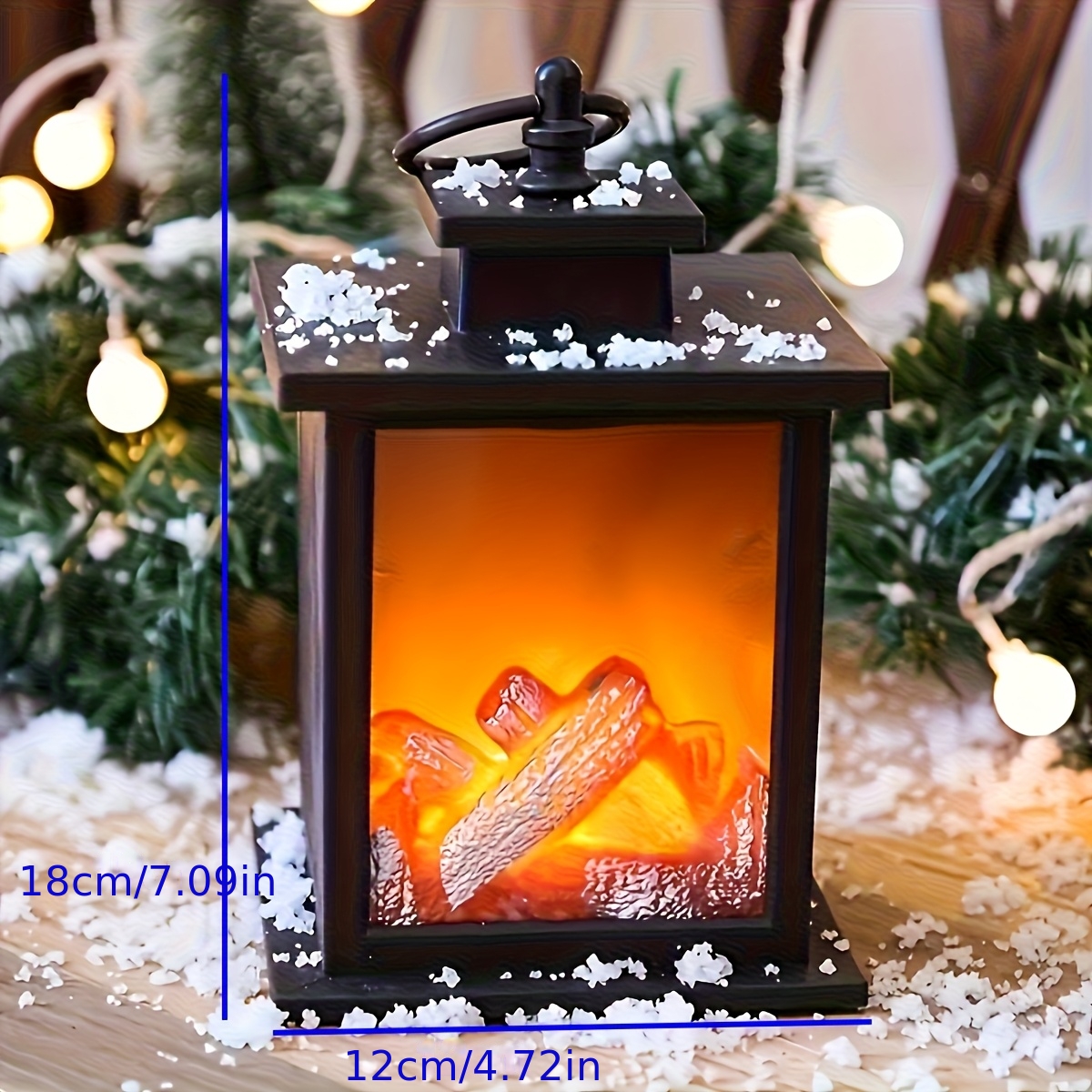 TEMU Led Fireplace Light That A Flame, Featuring A Small Charcoal-like Effect And A Swinging Flame . Batteries Or Usb, Is (ip44), And Is Perfect For Indoor Christmas Decorations And Gifts