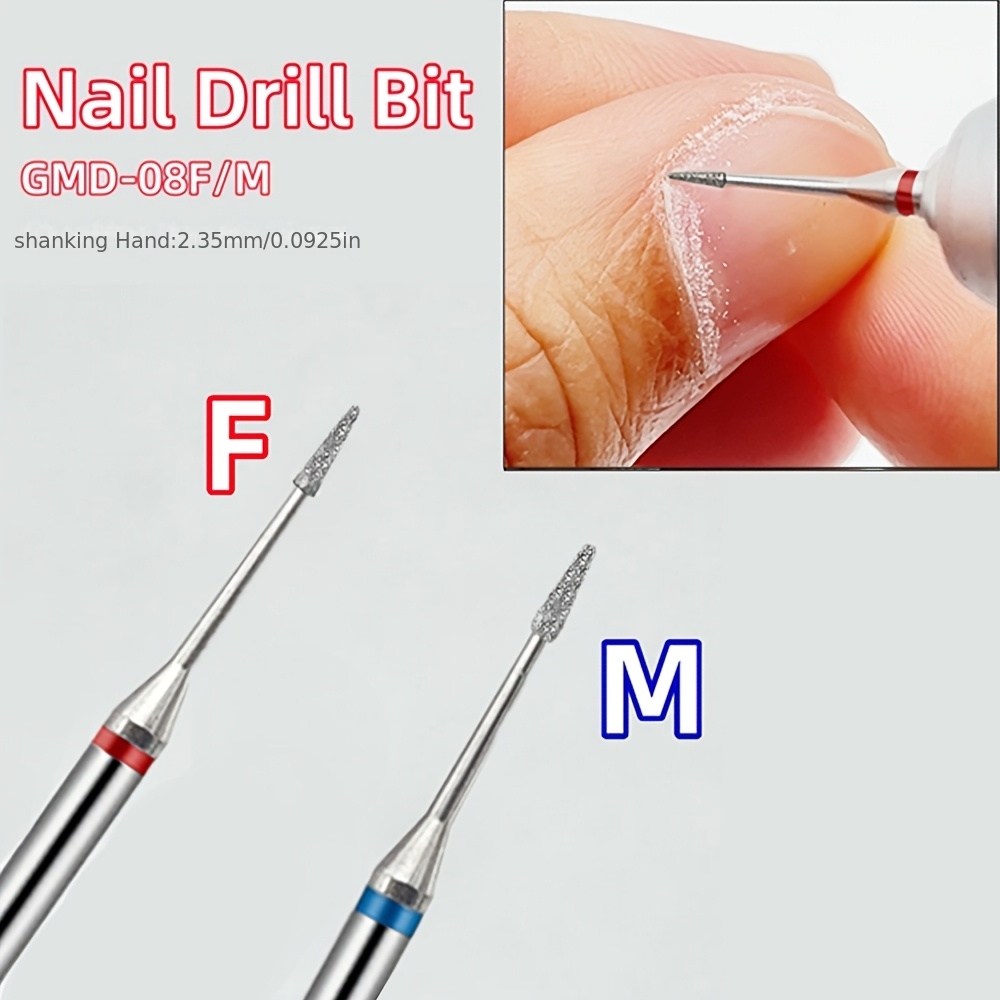 2pcs Style Waistline Nail Drill Bits, Pre-shaped Cuticle Remover, Nail Technician's Professional Grinding Heads For Dead Skin Removal