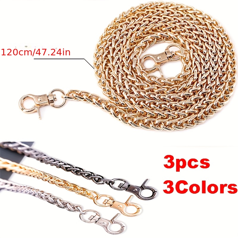 3pcs 55/47/39/24 Inch Replacement Chain Buckles, Ideal For Crossbody Bag Handbag Chain Replacement, Wallet Making, Diy Wallet Making