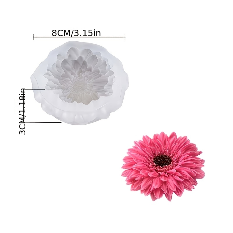 E-shop Dreidimensionale -Silikonform, Gerberablütenform, DIY-Kerze, Gips-Harz-Dekorationsform, handgefertigtes Harz-Tischornament, Gastgeschenk,