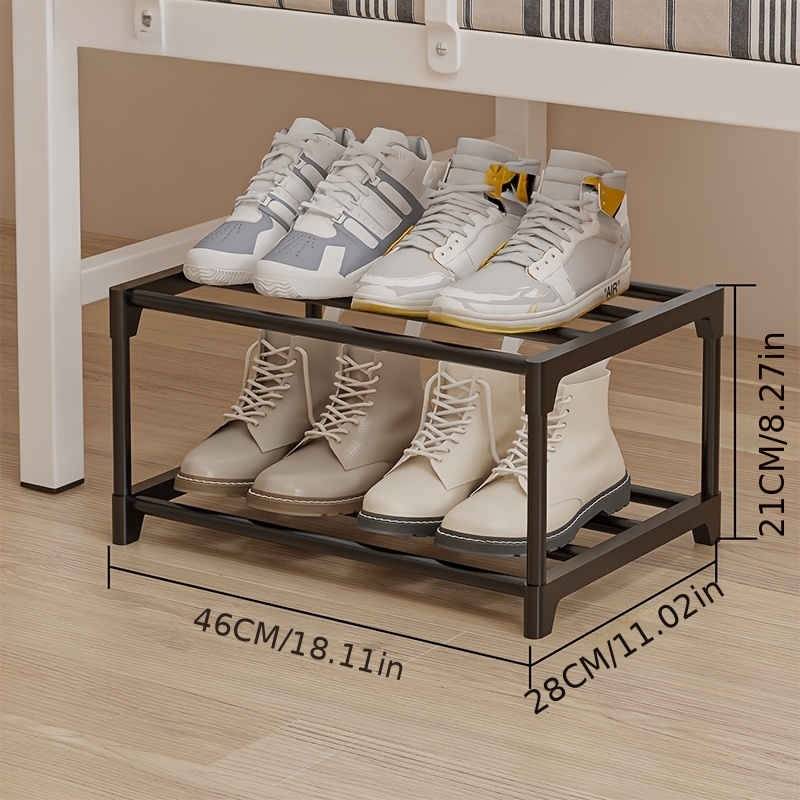 black shoe rack for front door entrance stackable metal sturdy durable shoe shelf shoe rack organizer for closet garage  