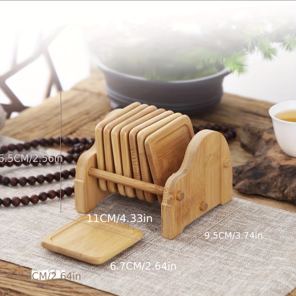 Bamboo Coasters Featuring Your Design, Laser Engraved