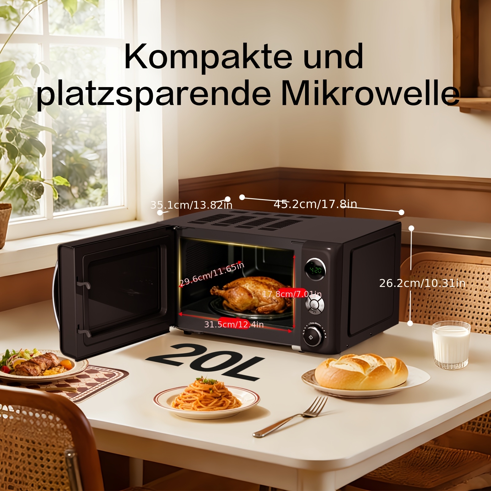 Image of Galanz Hd Digital Display Oven, 20l, 700w High Power Multifunctional Heating And Defrosting Integrated Small Kitchen Appliance, Safe And Easy To Clean Microwave Oven