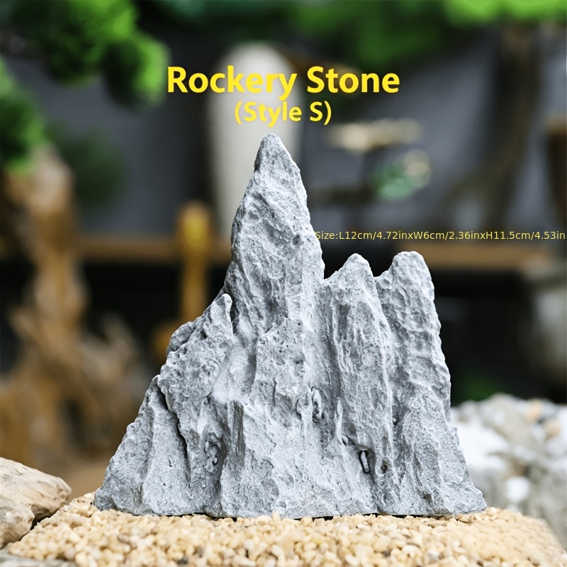 Zen Garden Mini   ( ), Realistic Stone Statue for Aquarium, Bonsai, Desktop and Micro Landscape Decor