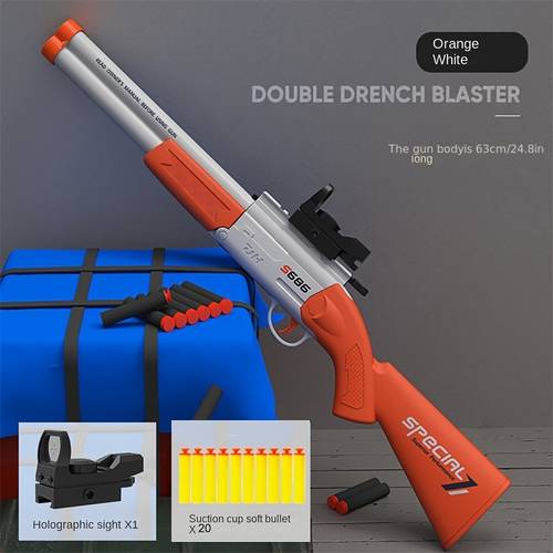 s686 dual tube soft launcher manual soft gun cannon soft toy gun model gun boy girl toy christmas gift