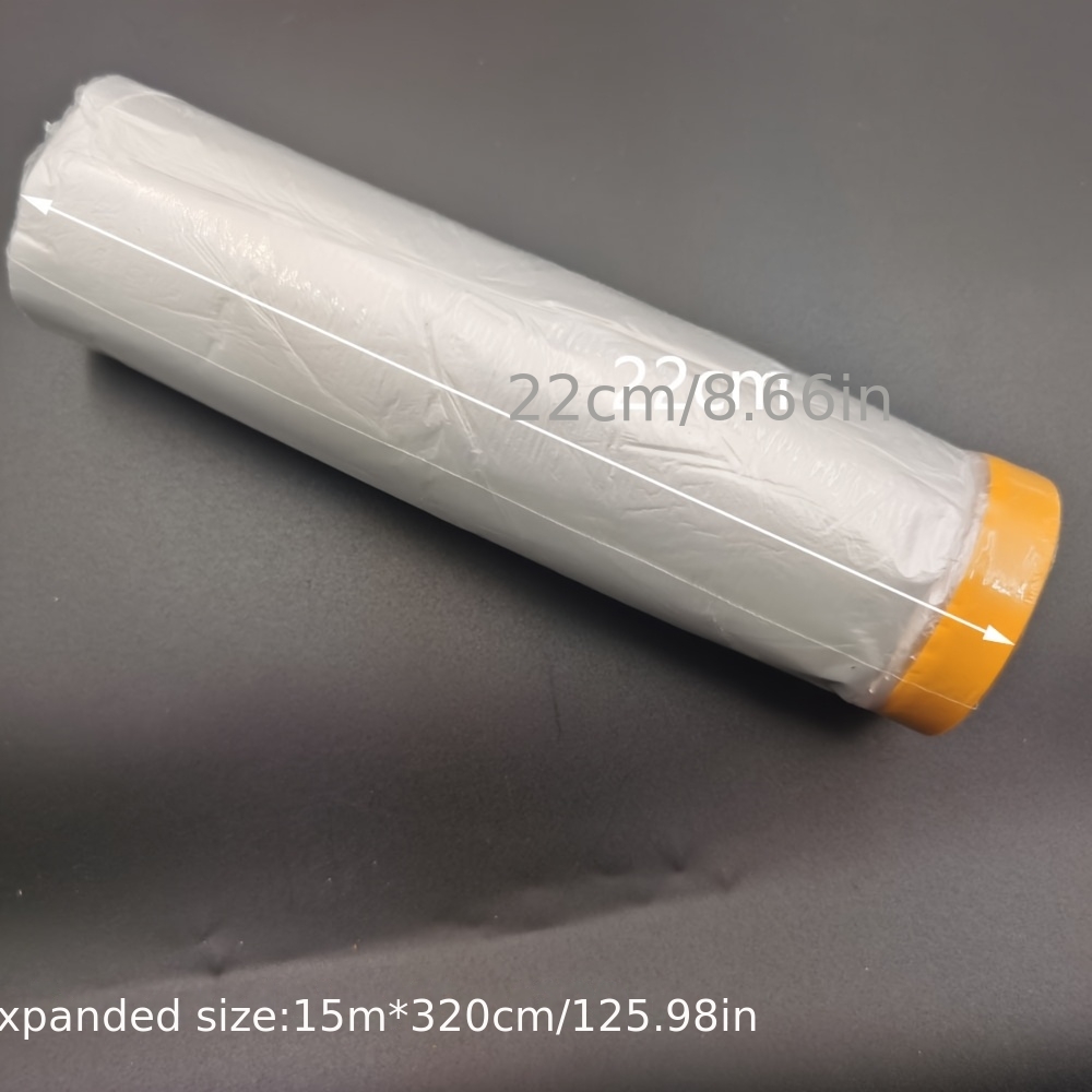 1/2 Roll 15/20 Meters Long Disposable Transparent Decoration Dustproof Masking Film Is Suitable For Paint Protective Film Furniture Dust Cover Protective Film, Decoration Dustproof Film Tape