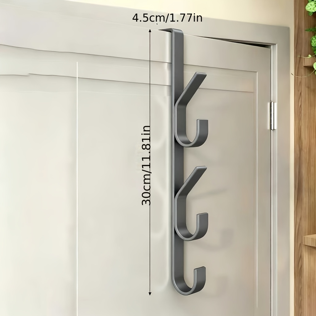 TEMU Appendiabiti a porta /5/7 ganci, appendiabiti da porta in acciaio al carbonio, nessuna perforazione richiesta, stile , scatola portaoggetti per