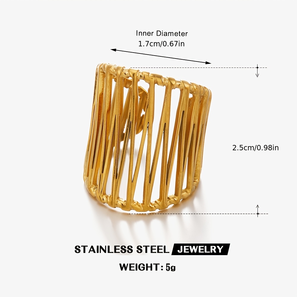 Fashionable Open-End Stainless Steel Ring with Crossover Design