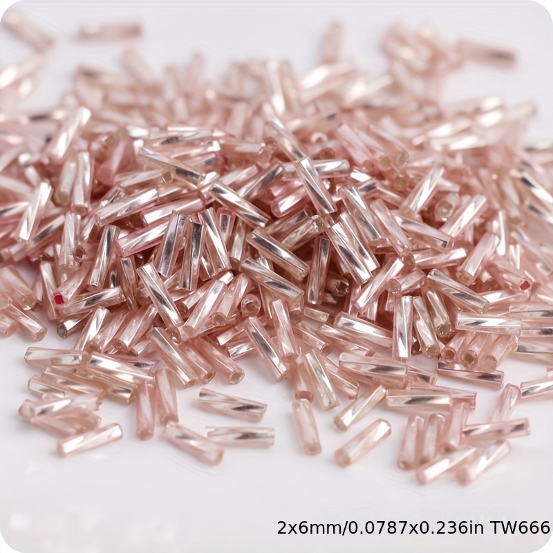 Silvery-filled Glass Twisted Tube Beads, 288pcs for DIY Jewelry Making