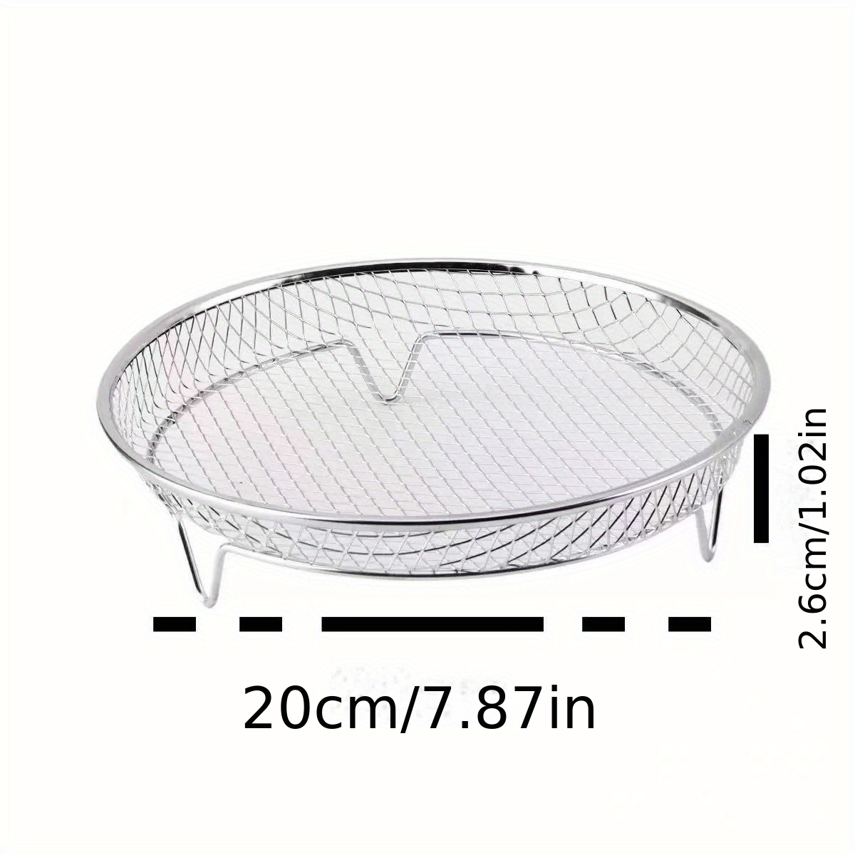 A Set of 8 Stainless Steel Air Fryer Dehydration Racks with Clips, Reusable Stacking Racks for Round Air Fryers, Suitable for 4.2QT-5.8QT Air Fryers, Washable Baking Additions for Air Fryers