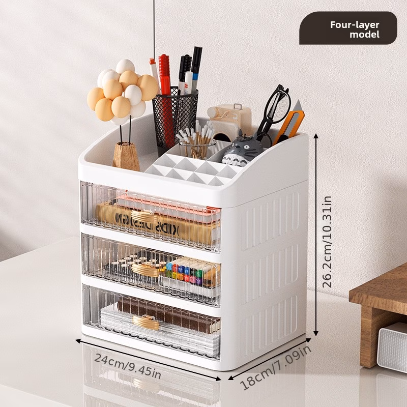 a large capacity thickened multi layer stationery home skincare makeup organizer Product details 3