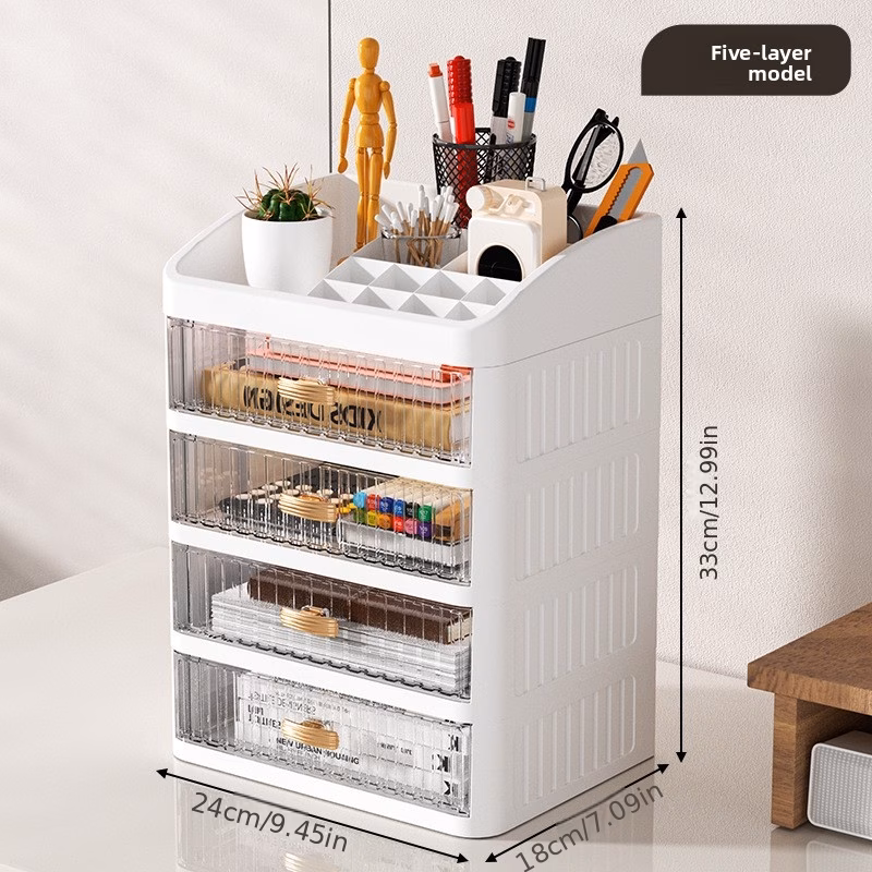 a large capacity thickened multi layer stationery home skincare makeup organizer Product details 2