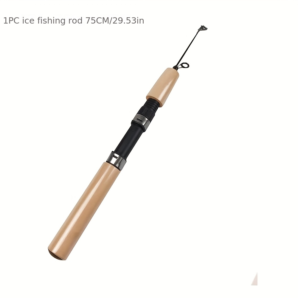 TEMU Ice Fishing Rod Combo - Telescopic Fishing Rod, Retractable Winter Fishing Rod, Cold Weather Fishing Rod | Ergonomic Ice Fishing Gear, Portable