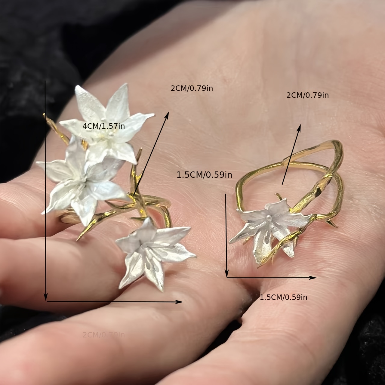 Adjustable Thorn Lily Ring, Unique Design