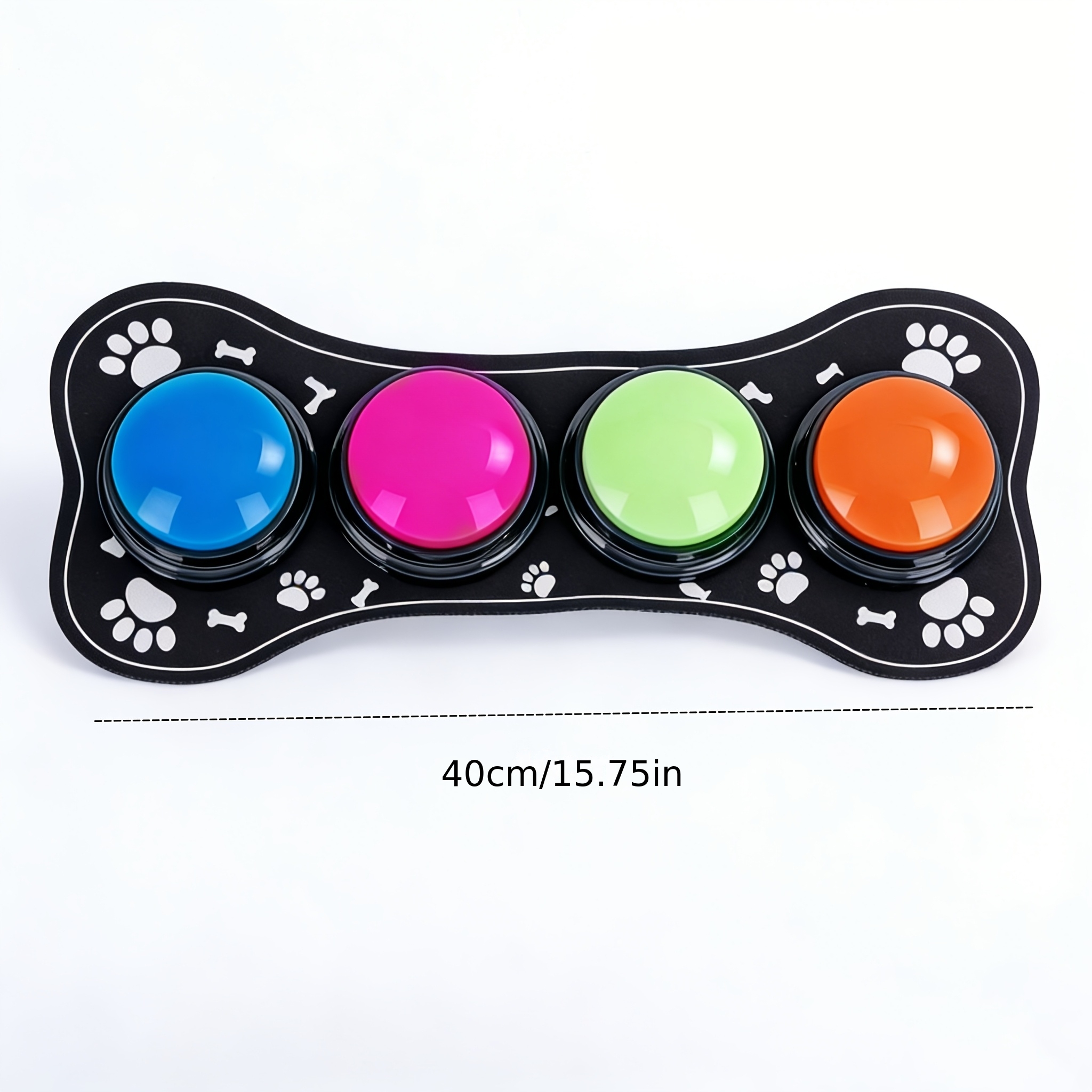 TEMU New 4pcs Pet Button Dog Communication Buttons With Non-slip Pad, Recording Button, Pet Training Toy, Cat And Dog Sound Toy With Stickers,