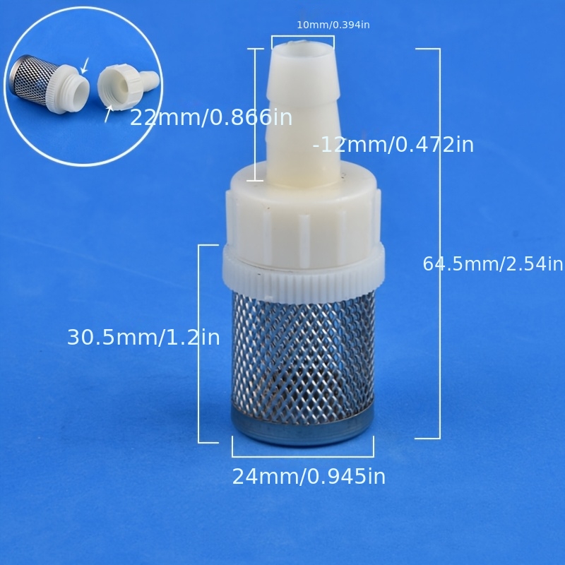 TEMU Stainless Steel Filter With Abs Tower Direct Connector - Detachable And Washable Filter, G1/2 & Npt Thread Suitable For Fish Tanks, Pumps,