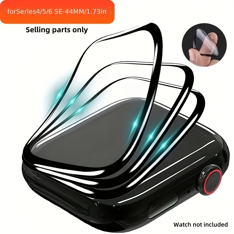 Image of 4pcs Watch Film Smooth Watch Screen Protector Compatible With Watch Se 1/2/3/4/5/6/7/8/9/10/11 - Full Coverage 9d Plastic Film, Anti-fingerprint, Bubble-free Installation, Iwatch Watch Additions