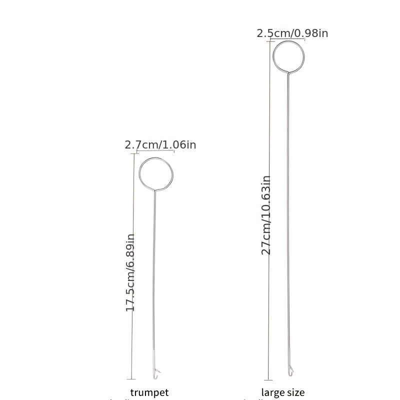 TEMU Lot de 2 crochets à tricoter faits main pour bricolage avec embout à un œil, adaptés pour insérer des élastiques, retourner les ceintures,