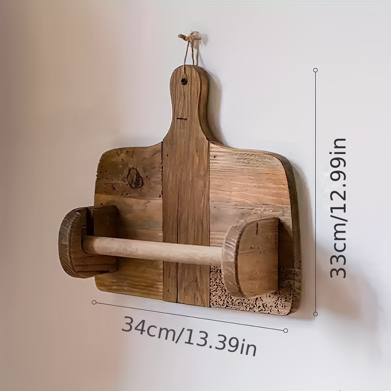 creative decorative toilet paper holder kitchen paper towel rack dining table cutting board organizer and dishcloth hanger Product details 3