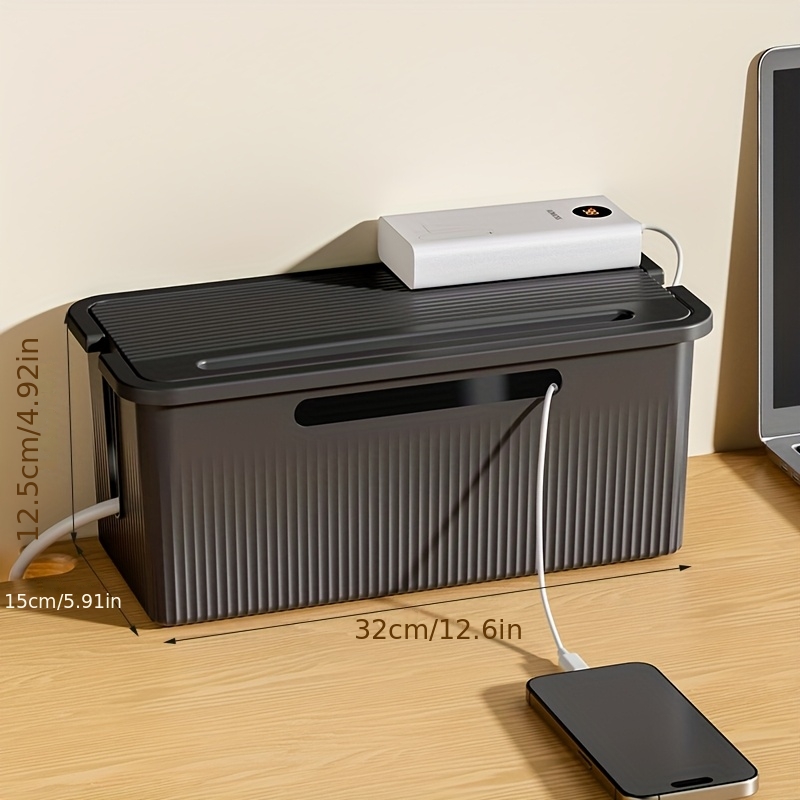 Image of Multifunctional Cable Management Box For Storing And Organizing Power Strips - Hiding Messy Wires And Cables, Desktop Storage Box For Sundries, Injection Molded Power Strip Storage For Box