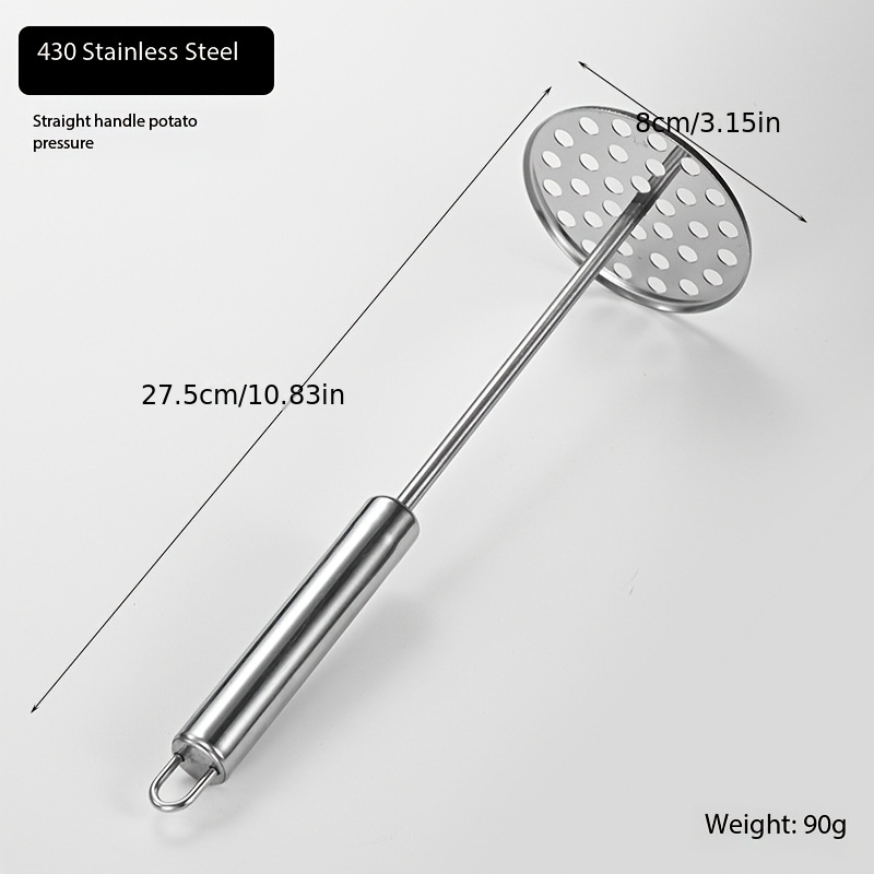 TEMU New Model 304 Stainless Steel Masher - Heavy-duty Baby Food Maker & Potato Smasher, Hygienic Puree Tool Suitable & Baby Food Preparation, Masher