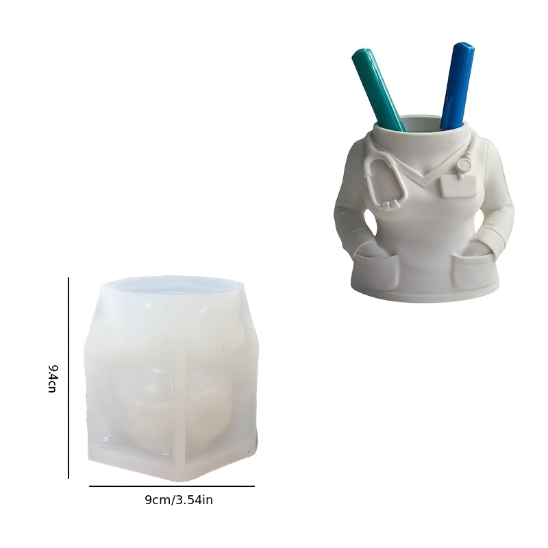 TEMU Resin Mold Nurse Doctor Storage Box Pen Holder Vase Resin Gypsum Mold Home Desktop Atmosphere Decoration Holiday Birthday Housewarming Gift