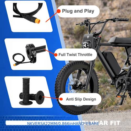 ebike full twist gashendel voor , 3-pin gashendel grip kit compatibel met elektrische dirt bike